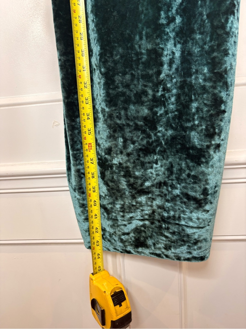Velvet Slip Midi Dress - Deep Teal Green - Picture 11 of 12